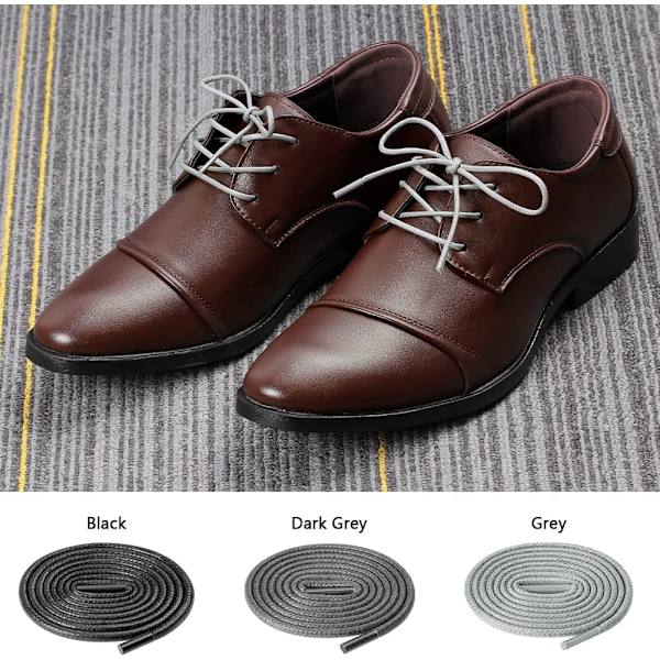 Vahatut pyöreät nauhat 3/32\" miesten ja naisten kenkiin - Musta, Vaaleanharmaa, Tummanharmaa, 30\" - 3 paria Black Light Grey Dark Grey 30"-3 Pairs