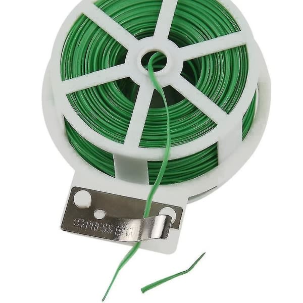 SQBB 2 st 328ft (100m) Twist Tiesgreen Coated Garden Plant Ties -