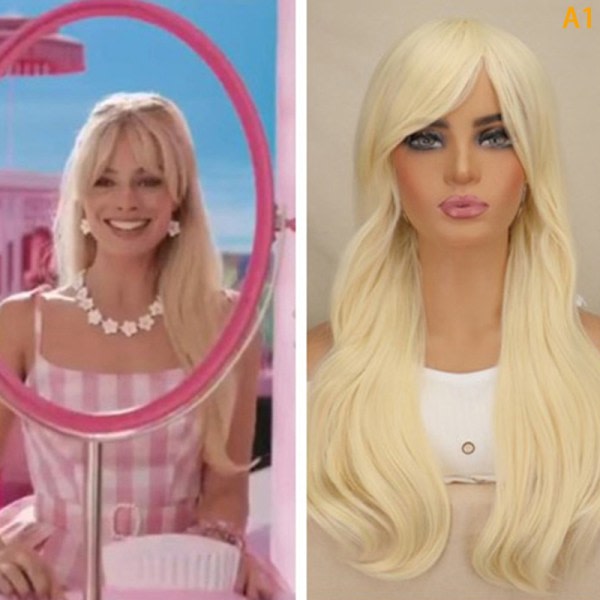 Film Barbie Cosplay Paryk til kvinder Varmebestandig Cosplay Kostume A1 SQBB