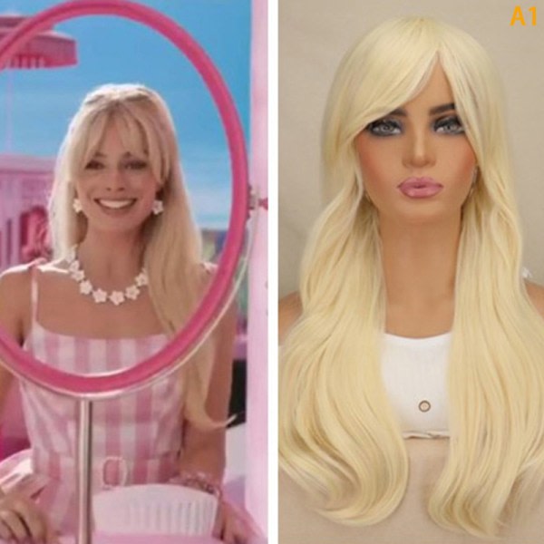 Film Barbie Cosplay Peruk för kvinnor Värmebeständig Cosplay Costu A1 SQBB