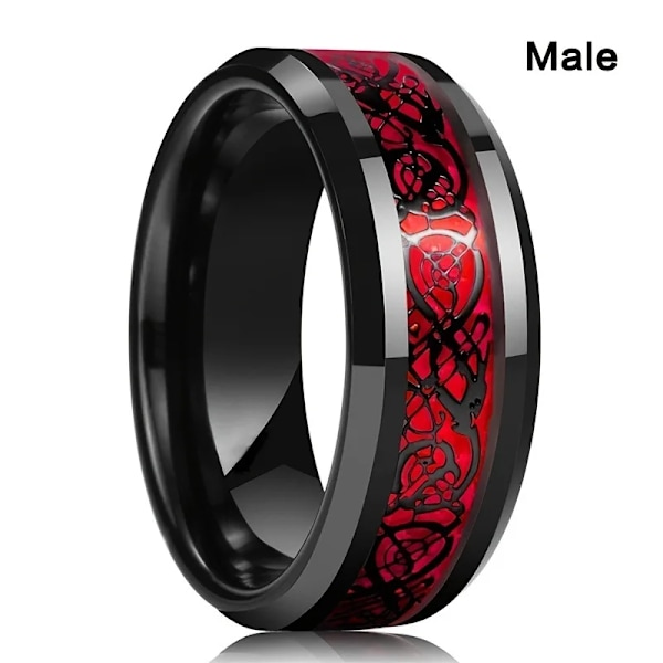 Charm Par Ringe til Mænd Rustfrit Stål Keltisk Drage Hjerte Rød Zircon Kvinder Bryllupsringe Sæt Valentinsdag Smykker Y kvinde 13