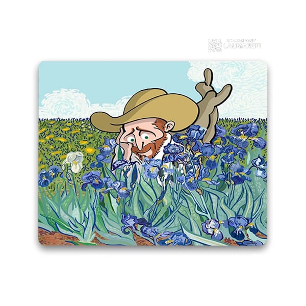 Liten musmatta Tecknad Van Gogh Illustration Pc Gamer-skåp Tangentbord Skrivbordsmatta Datorspelstillbehör Musmatta Animemattor ZY003234 40x45cm