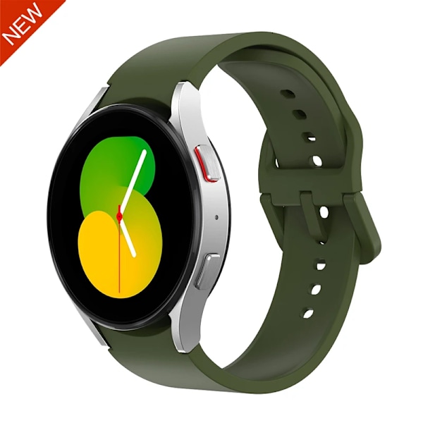 Silikonrem för Samsung Galaxy Watch 6 5 4 44mm 40mm 45mm Watch Ersättningsband för Watch 6 4 Classic 47mm 43mm 46mm Army green Watch 6 Classic 47mm