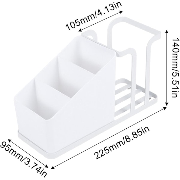 Kaffekop Dispenser, Bordplads Organizer med Elegant Sort Design til Køkken White