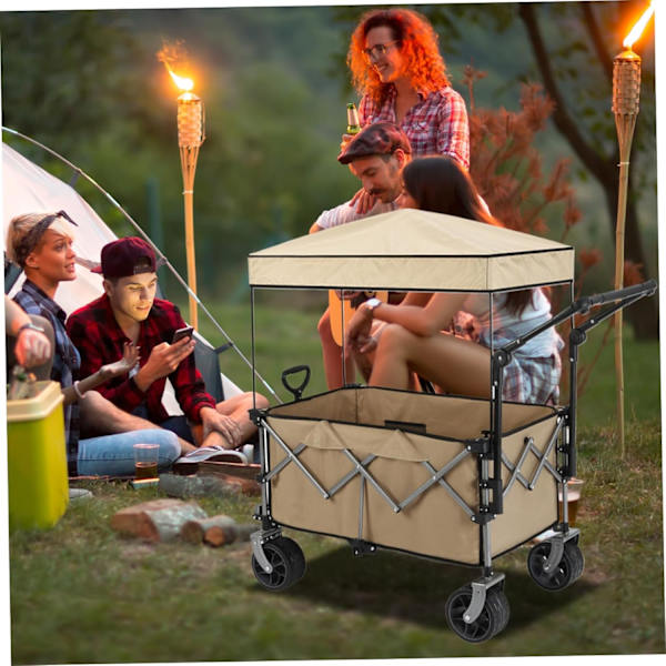 35,4x19,8x17,7 tum Regn- och solskydd Vagnsskydd med stödpinnar Khaki Elastiskt slitstarkt Vagnsskydd för camping Utomhusliv