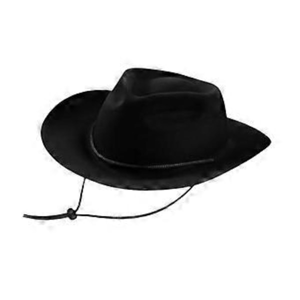 Cowboyhat til børn, solhat til fiskeri, sceneoptrædener, camping (Sort) Black