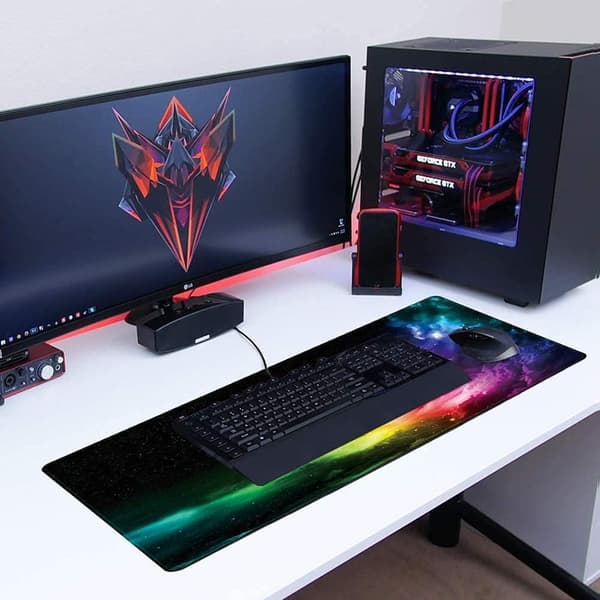 Gaming musematte, XXL Stor musematte 900x400mm, Datatastatur - Perfet-max