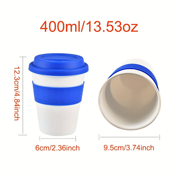 1 st, 13,5 oz resekaffemugg med lock - Hållbar PP-plastmugg för sommardrinkar och resetillbehör - Perfekt födelsedagspresent Blå