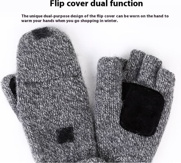 Vinterhandsker - Damehandsker - Fingerløse handsker - Damehandsker - Uldhandsker 22 cm - Lysegrå