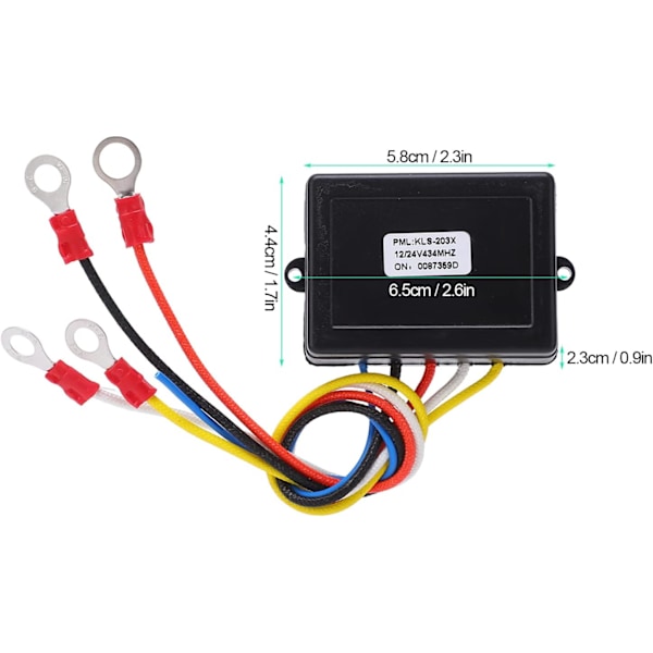 Trådløs vinsj fjernkontrollsett, Universal vinsj trådløs fjernkontrollbrytersett med mottaker 12V 24V for lastebil ATV SUV (Rød) Röd