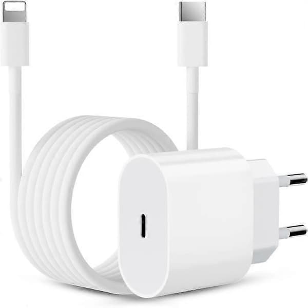 20W Hurtiglader iPhone, Hurtiglader for iPhone med 1M PD USB C Lader iPhone, iPhone Ladehode med [40]_max