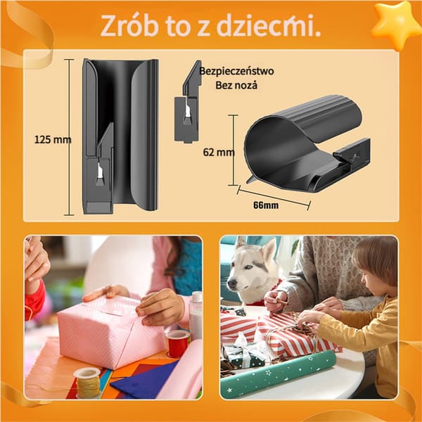 Presentpappersskärare - Skärmaskin för presentpapper - Skärmaskin för runt papper - Presentinslagningsassistent - Rullskärare