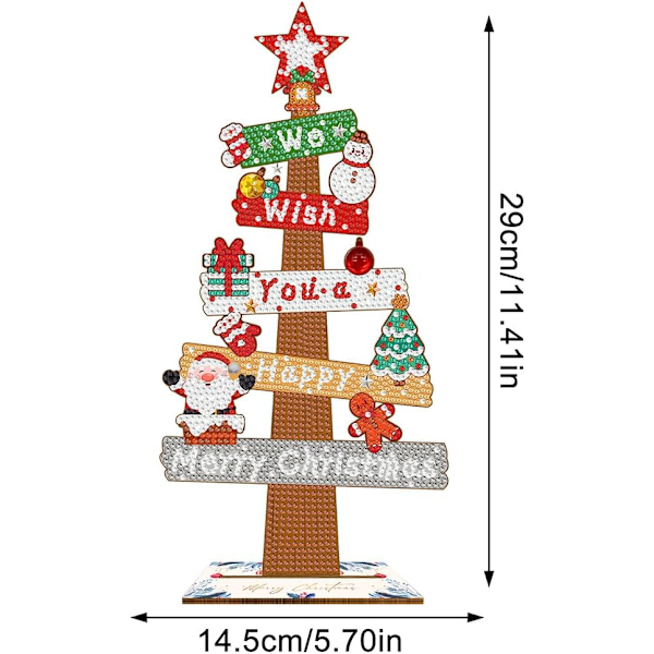 DIY Joulu Timanttimaalaus Sarjat, Eri Muotoinen Puinen Joulukuusi Koriste B