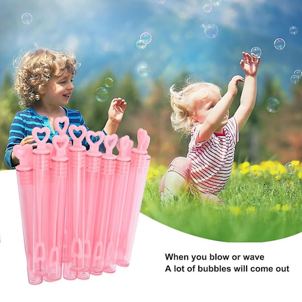 50 st Mini Bubble Wands för Barn Hjärtformade Rosa Transparenta Bubble Sticks Party Favors för Spel Belöningar Bröllop
