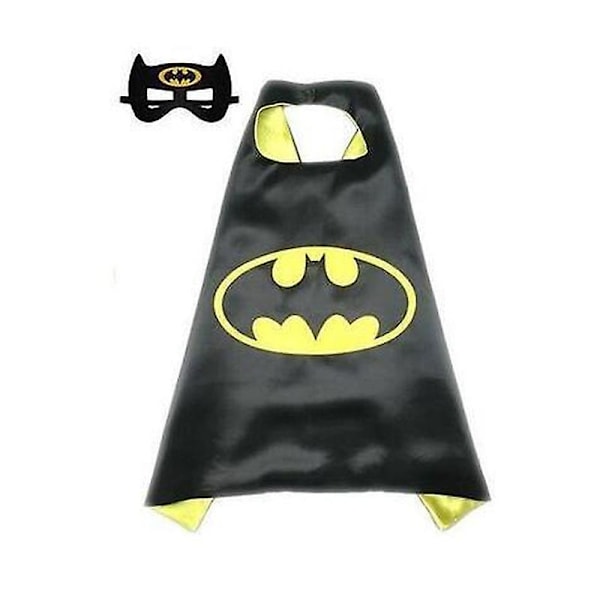 Barn Pojkar DC Avengers Superhjälte Superman Kappa med Ögonmask Cosplay Kostym-WELLNGS Yellow Batman