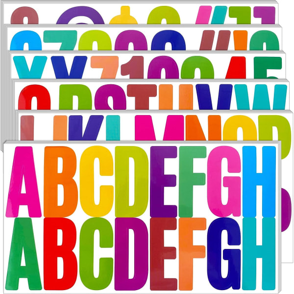 CQBB 500 bitar 30 ark Stora brevklistermärken 2,5 tums alfabetsbrevklistermärken Självhäftande bokstäver för anslagstavla Brevlåda Dörr Klassrum Hem