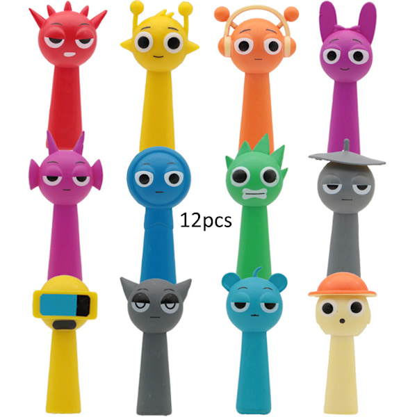 12 kpl Sprunki Rhythm Box Peli Toimintalelu Toimintahahmot Lelufiguuri Lahja 12PCS