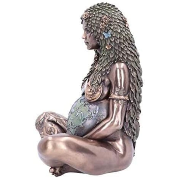 Gaia staty gudinna staty påsk present trädgårdsprydnad (silver)