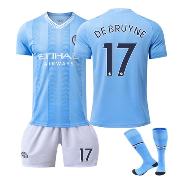 Manchester City DE Bruyne nr 17 fotbollströja 20（höjd 115-125cm, vikt 23-26KG） SQBB