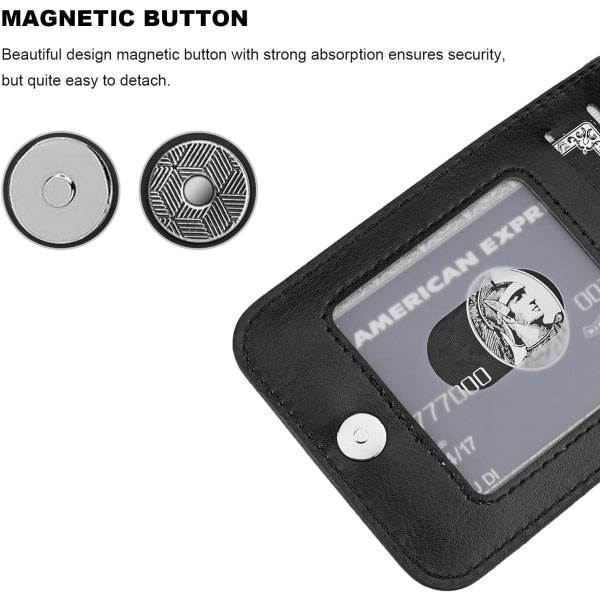 CQBB Telefon 13 Case Plånbok med kreditkortshållare, Premium läder magnetlås Kickstand Heavy Duty Cover för iPhone 13 6,1 tum (svart)