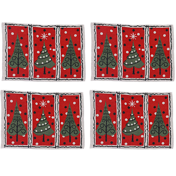 Julbordsunderlägg Set om 4 Vinterhelg Jul