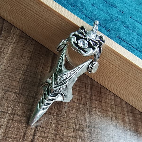 Smycken Silvery Armor Knuckle Full Finger Double Loop Activity