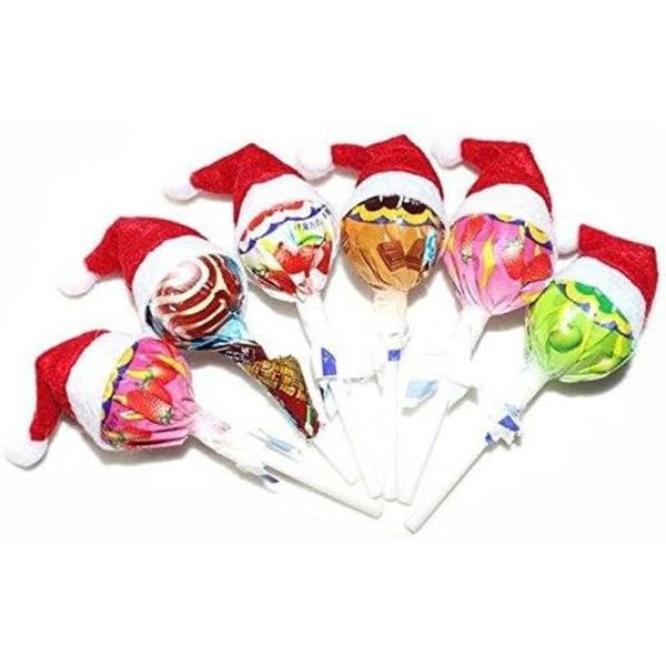 30 stk Mini jul Lollipop Hat Mini julenissehatter jul