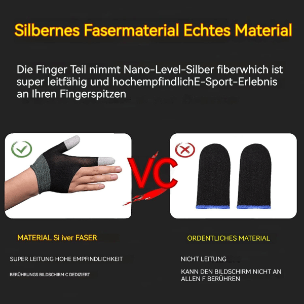 Mobile Game Finger Sleeve, pekskärm, svettsäker, halkfri, 2 par