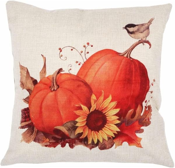 Pumpkudde 18x18 tum 4-pack höstdekorativ tacksägelse kuddfodral för soffa halloween tacksägelse dekoration