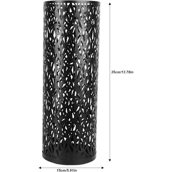 Metallparaplyställ, Stående paraplyställ för hallen Hålad rund paraplyhållare Organisering för kontorsinredning för hemhotell (Medium) Svart M