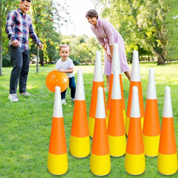 Oppustelig Bowling Sæt til Børn, Motorikudviklingslegetøj til Indendørs/Udendørs Sjov