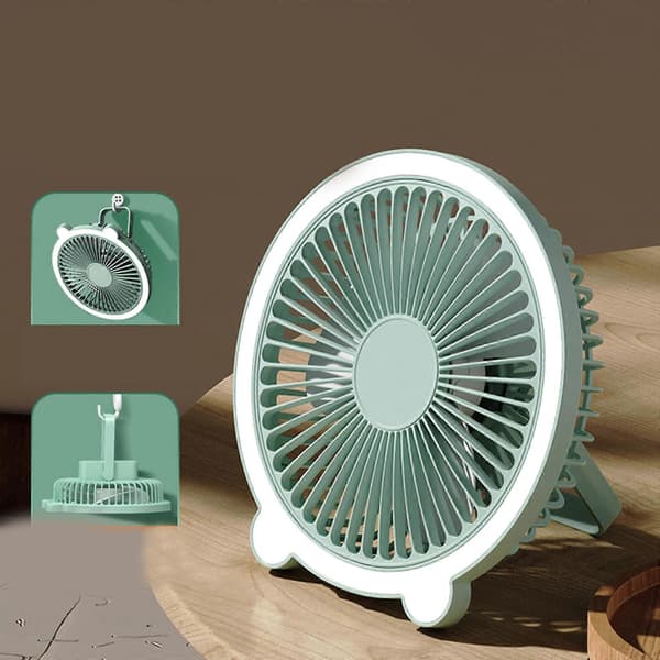 1200mAh Hængende Ventilator Genopladelig Campingventilator med Krog+Lygte til Drenge Piger_max