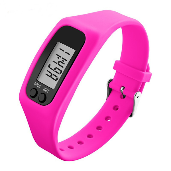Stegräknare Klocka med LCD-display Lätt att Använda Walking Fitness Tracker Armband