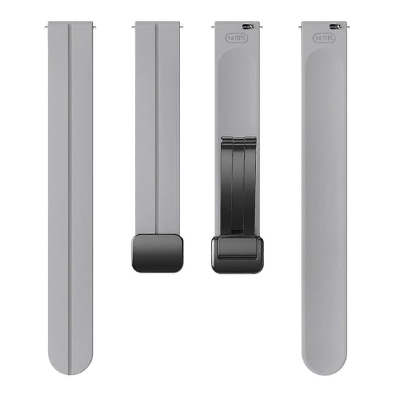 Silikonearmbånd til Garmin Lily 2 med magnetisk foldespænde Lysegrå_max Light Grey Black Buckle