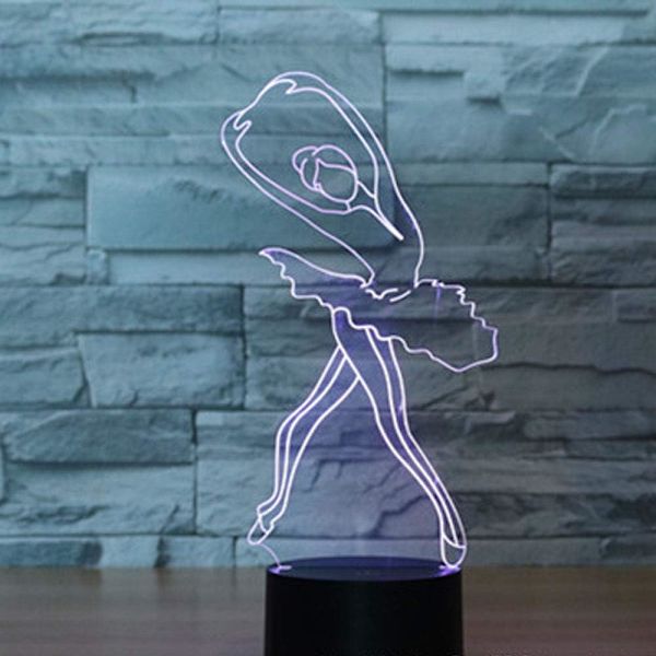3D optisk illusionsnattlampa leksak, fjärrkontroll, dimbar