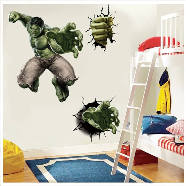 Spiderman Super Captain America Hulk Hjältar Väggdekaler För Barnrum Hem Sovrum Pvc Inredning Tecknad Film Väggkonst Dekaler 2