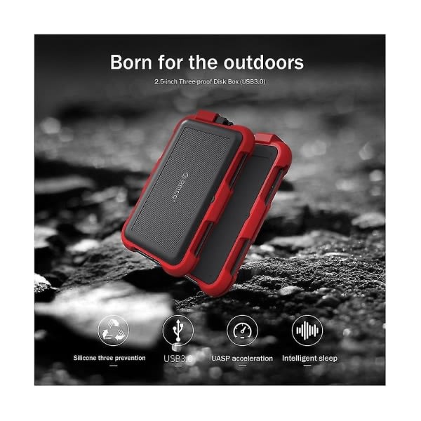 CQBB 2,5 tums hdd-hölje Mobilbox Usb3.0 Solid Sate Mekanisk skyddsbox Röd+svart