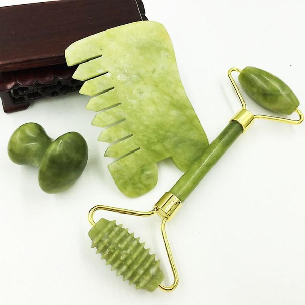 Jade skönhetsbehållare xiuyu roller massager jade roller skrapa kambräda jade massager
