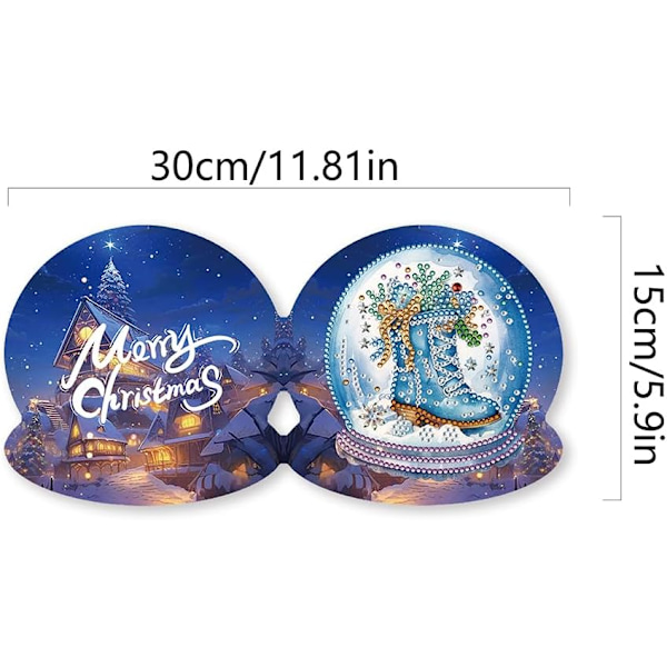 Juldiamantkonst-kortset, 12/8/6/4-pack, DIY Handgjorda Kristallkort HK050
