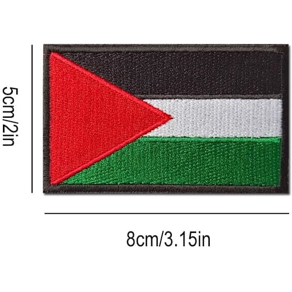 Palestina Flagglapp - Broderad Militär Moral Badge med Haken och Slinga för Kläder & Väskor