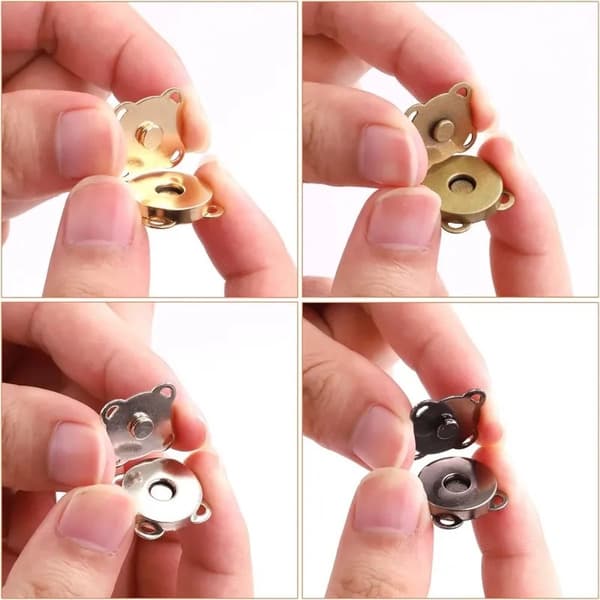 5 par magnetiska tryckknappar | Magnetlås | Magnetiska ersättningsknappar för kläder, väskor, etc. | Magnetlås | 1,8 CM | Silver