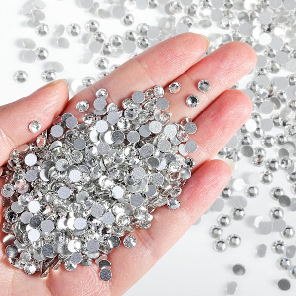 2880 stk Krystal Flade Rhinestones til DIY Håndværk, Krystal, SS30, 6,3-6,5 mm Crystal SS30/2880pcs