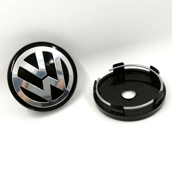 4-pakke - Volkswagen VW Navkapslar / Hjulnavs-emblem - Bil Sølv