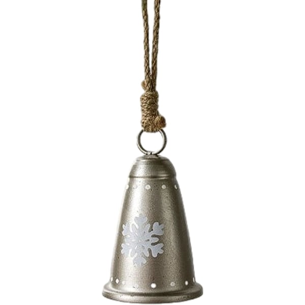 Retro Juleklokkepynt, Jernklokker med Jutetau for Tre og Krans Snowflake clocks