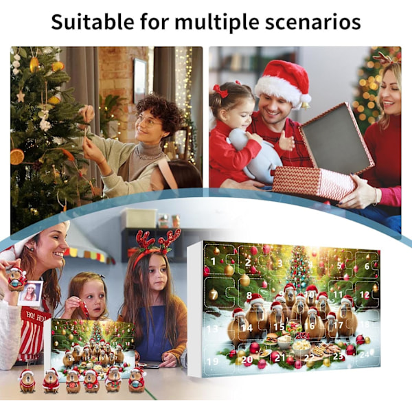 Capybara Julekalender, Akryl Julepynt til Jul 2024 Style
