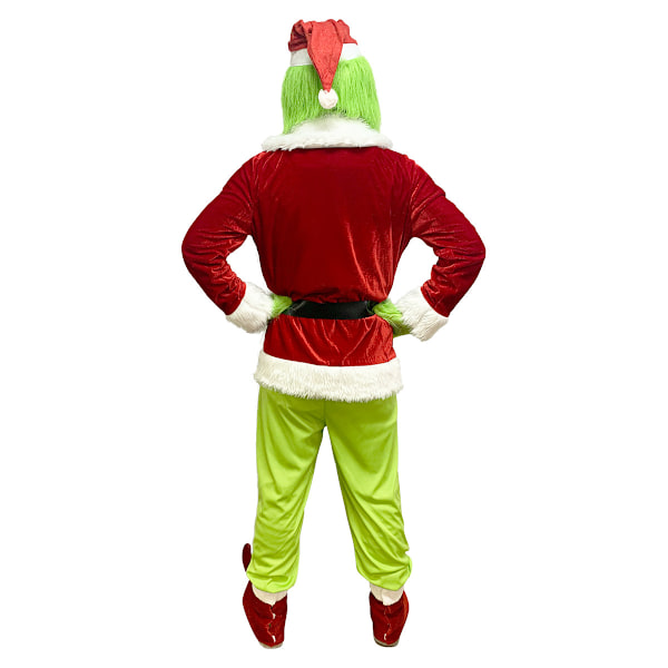 6-delad julmonsterkostym, fullständig Grinchen-outfit