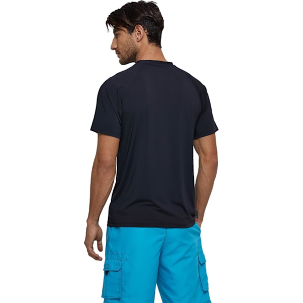 Herre kortærmet hurtigtørrende badetop surf UV solbeskyttelse badedragt (sort) XL sort black xl