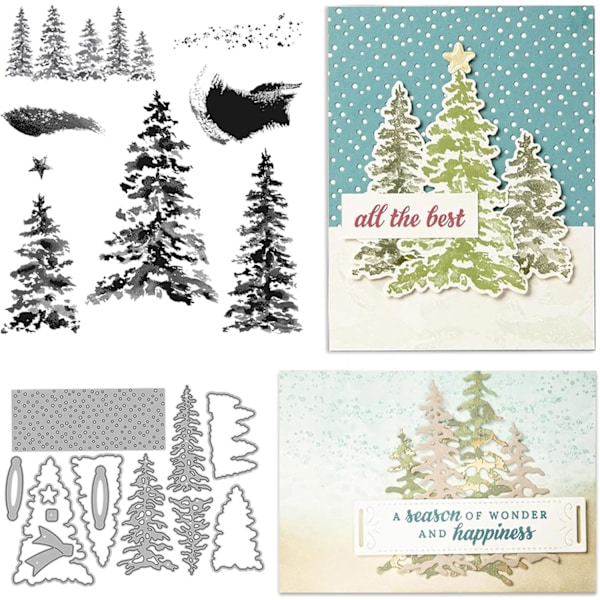 Metallstansar och stämpelset 2024 | transparent julstämpel för DIY, födelsedagar, scrapbooking och hantverk | stansmallar nyheter 2024 (set 1) Set 1