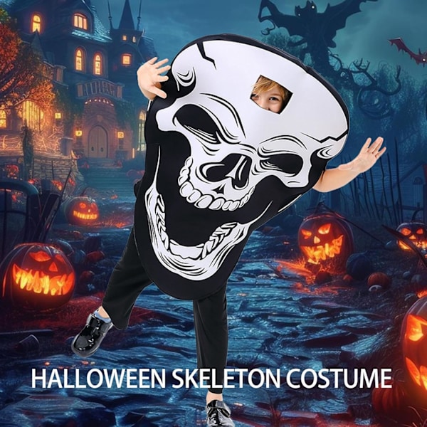 Halloween Skelet Kostume, Skelet Kostume Børn | Skelet Outfit til Børn, Påklædning, Rollespilsrekvisitter, Feriebeklædning, Cosplay Kostume til Dreng Pige S