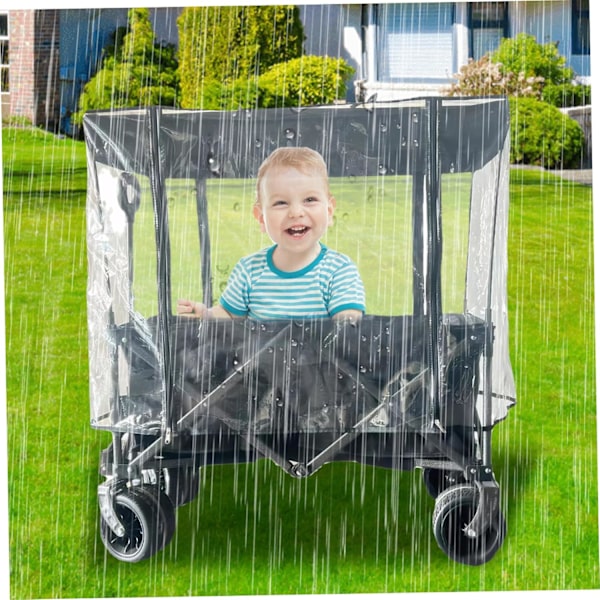 Vagn regnskydd pvc transparent vagn täcker vattentät 35x29x20in tak för vagn med förvaringspåse dragkedja vagnstillbehör utomhus levande